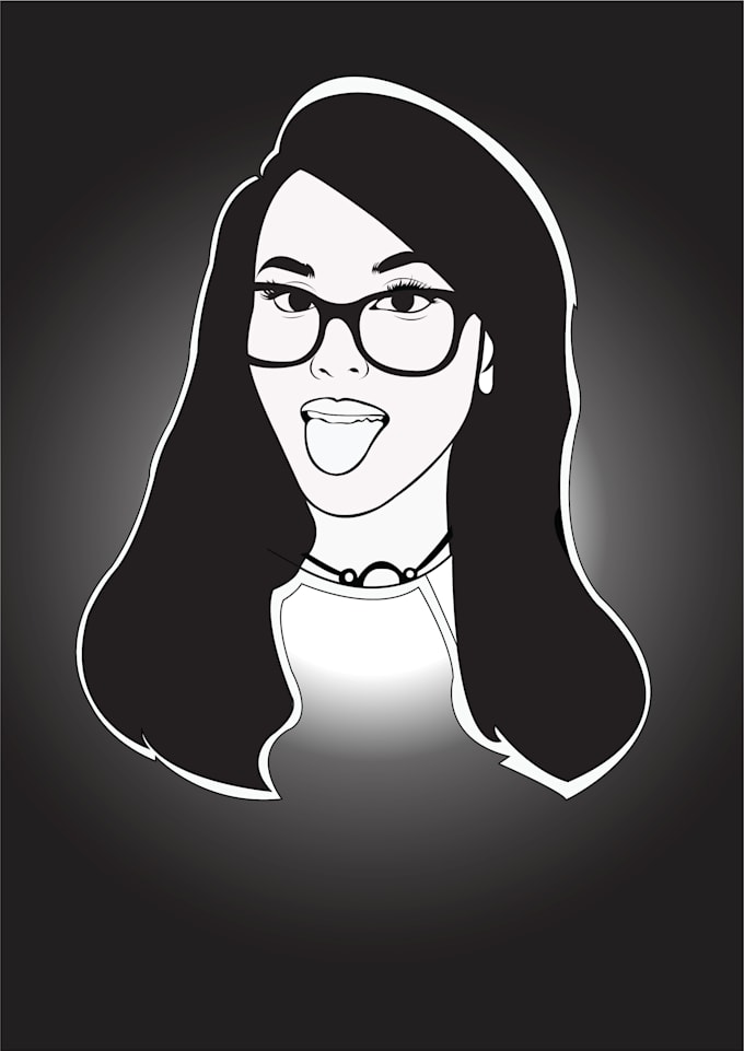 Create a vector art portrait black and white by Kavinda991024 | Fiverr