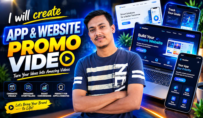create a professional website and app promo video