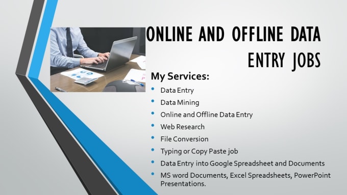 Offline data shop entry jobs