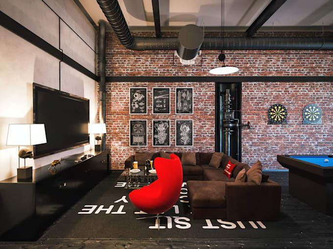 3d render for your living room design