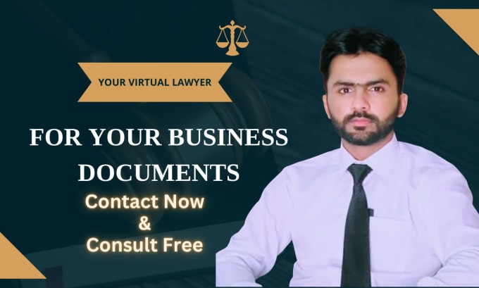 I will be your lawyer for legal paperwork and legal contracts