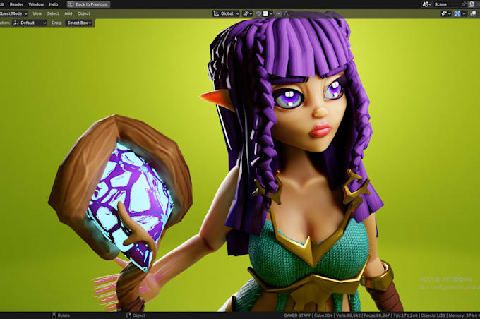 do 3d cute custom character
