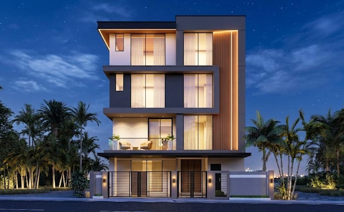create architectural 3d rendering exterior and interior