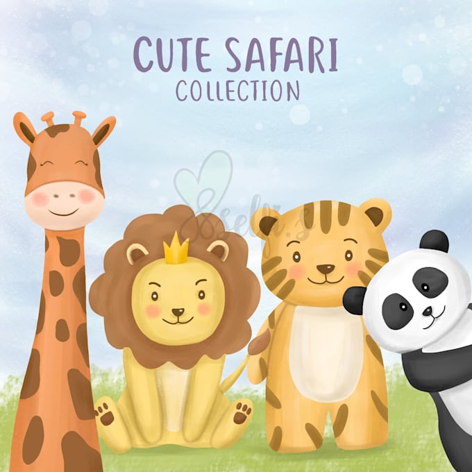 draw cute animal illustration for childrens book or other