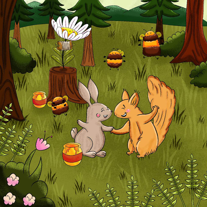 create awesome children book illustrations