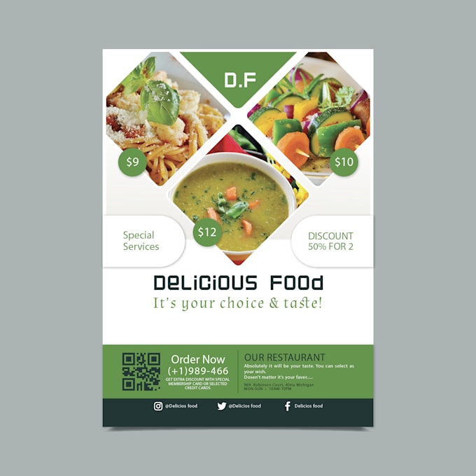 design elegant menu, flyer for you
