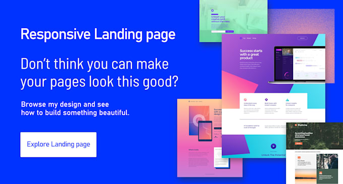 Design responsive landing page and focusing clean design by using html ...