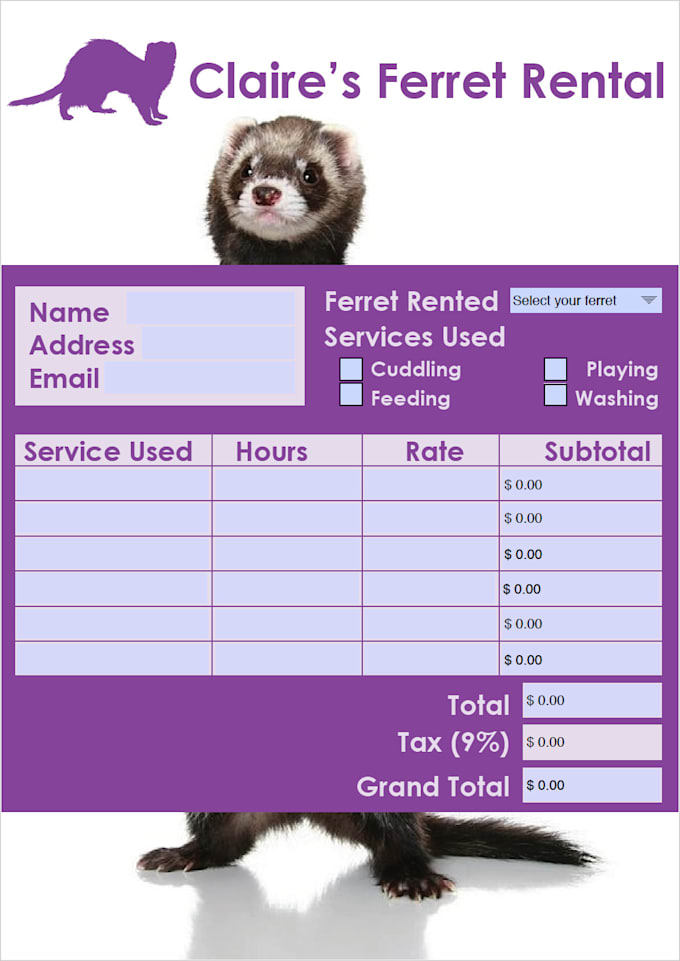 design your fillable form or invoice