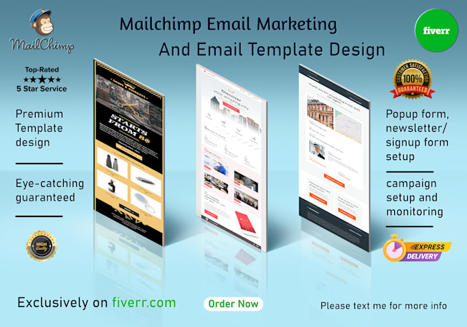 do mailchimp email marketing, template design, autoresponder