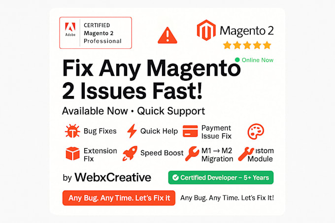 fix any magento 2 issues available now for quick bug fixing