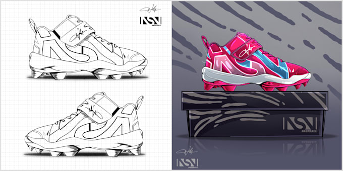 draw any footwear like shoes and sneakers in cartoon style