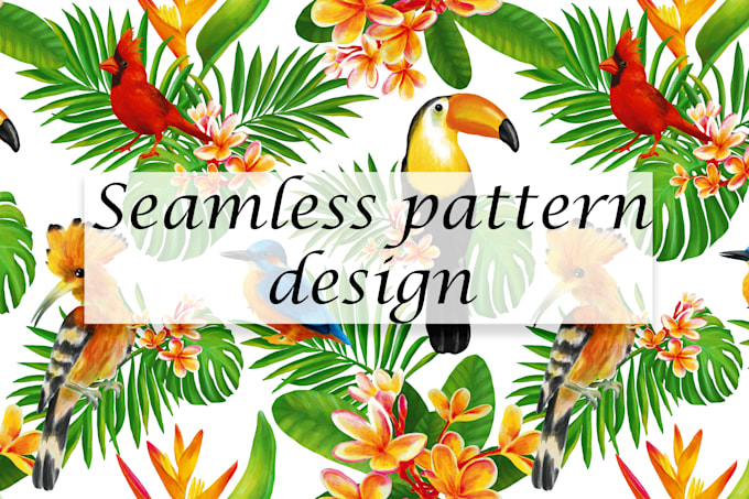 create hand painted seamless patterns design for fabric, textile, brending