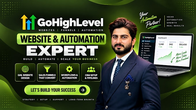 be your gohighlevel expert for sales funnels, websites and followup sequences