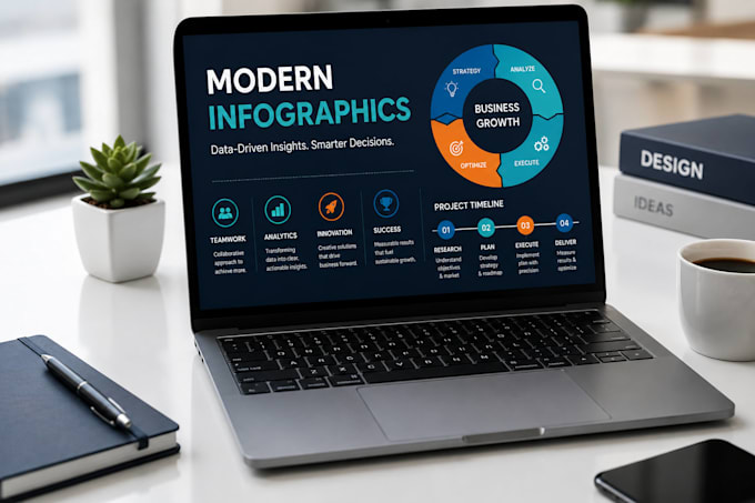 design modern business infographics and data presentation slides