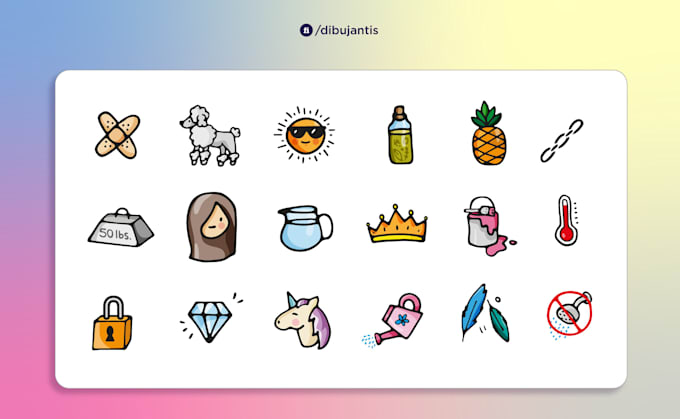 do the cutest hand drawn icon set for your web or app
