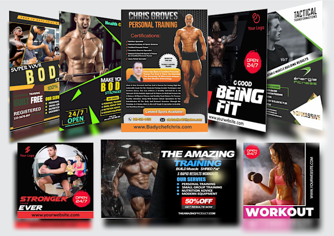 Make perfect fitness, gym, workout, sports flyers and poster by As ...