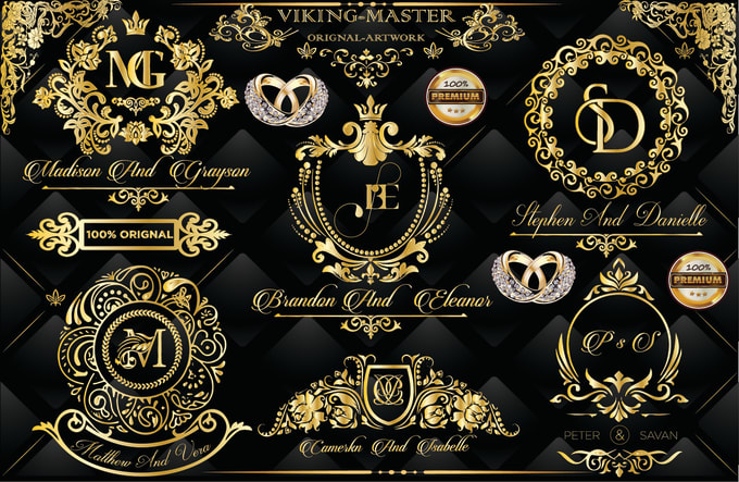 Premium Vector, Collection of wedding monogram logos