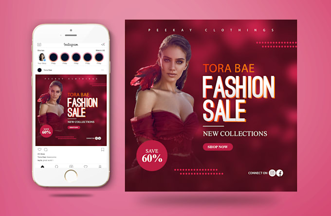 design a beautiful online fashion flyer or poster
