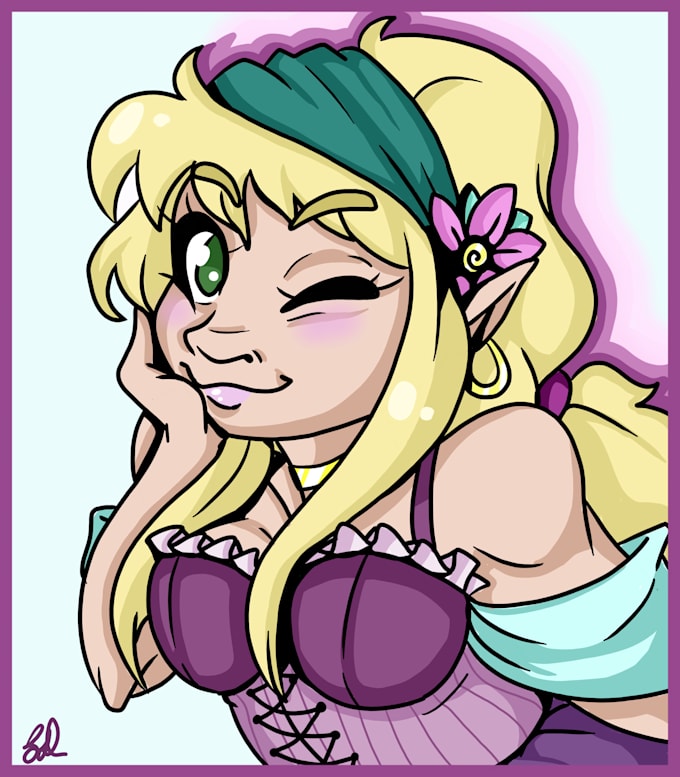 Draw your original character by Kalypsau Fiverr