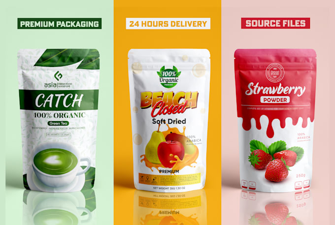 do label, pouch packaging, food packaging design in 24 hours