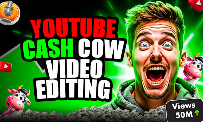 do top 10 youtube cash cow video editing and create shorts
