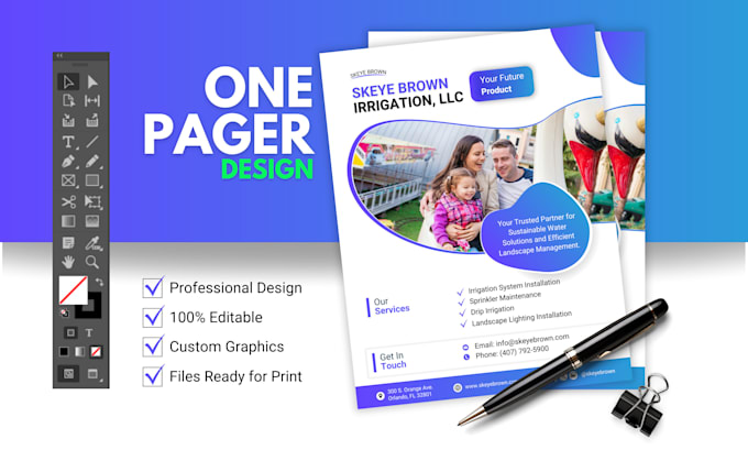 design professional one pager for business success