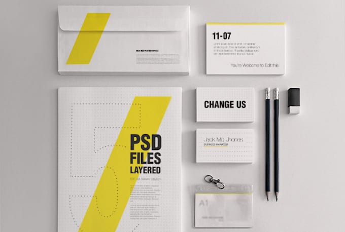create a business card, stationary, and envelope
