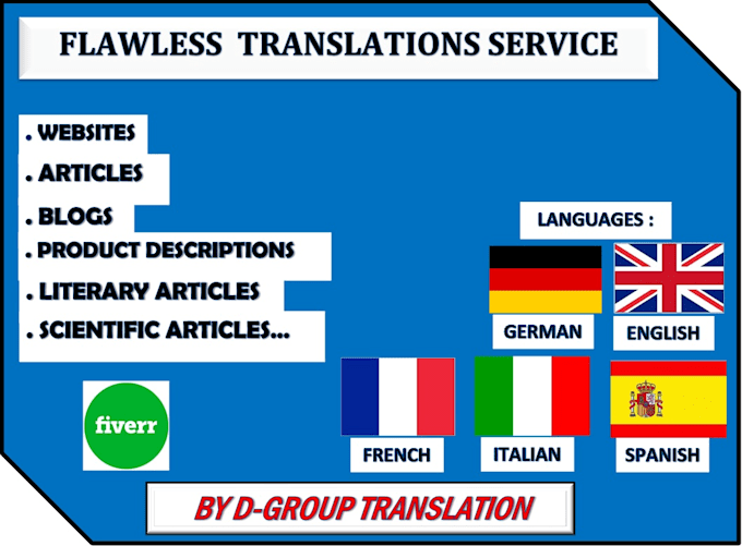 Manually Translate Into German English French Italian And Spanish Manually translate into german english french italian and spanish