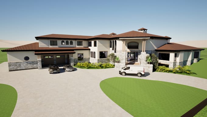 design 3d model plans and elevation for your dream house
