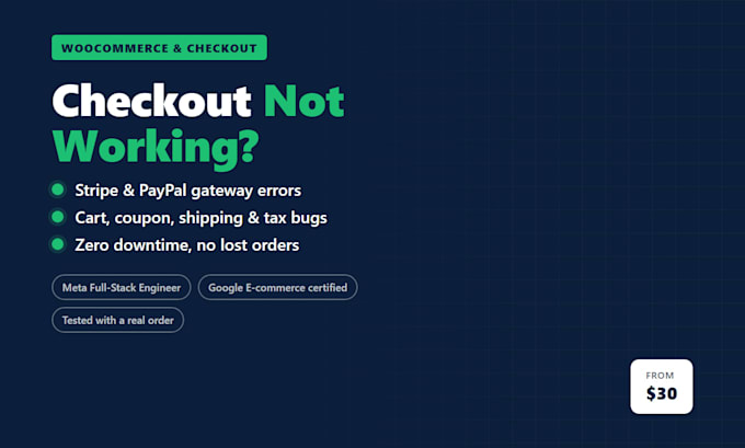 fix woocommerce bugs, payment gateway errors, and checkout issues