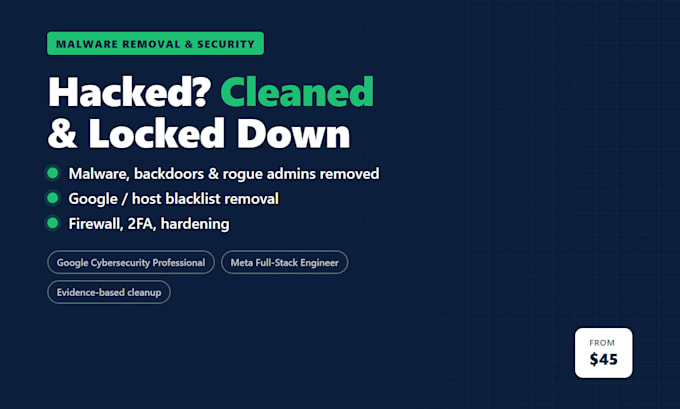 remove wordpress malware, fix hacked site, and setup security