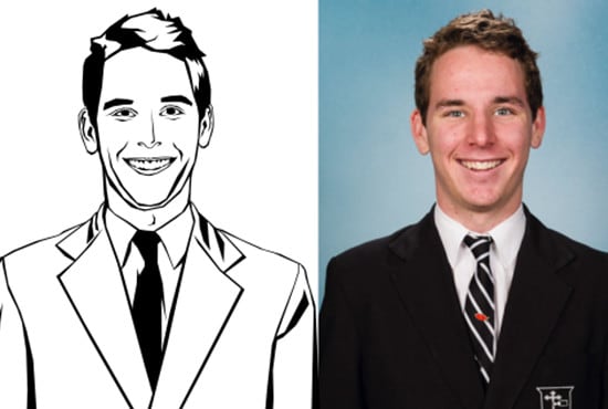 sketch your face in cartoon vector style