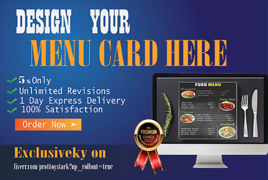 make menu card for you