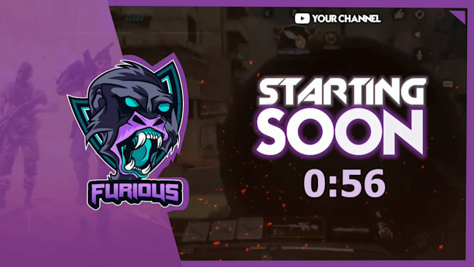 create animated countdown starting soon for twitch streaming