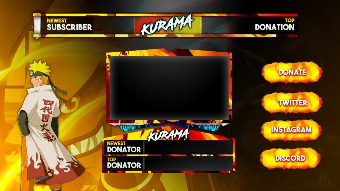 Design stunning twitch or youtube overlay pack anime theme based by