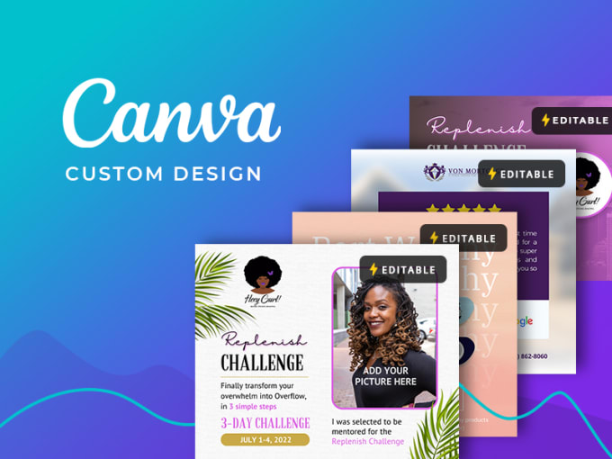 Hire a freelancer to create canva media social graphics