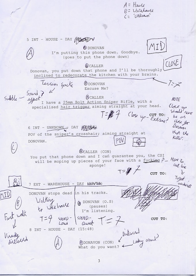 Correct your script or story, edit it and proofread it