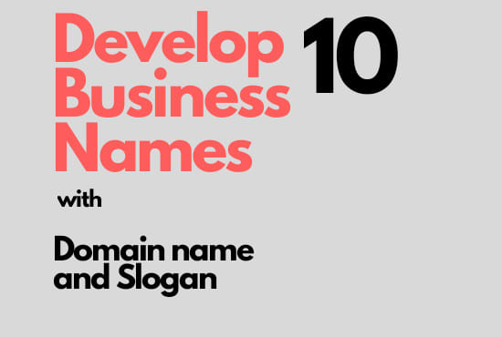 write 10 business names and domain verification