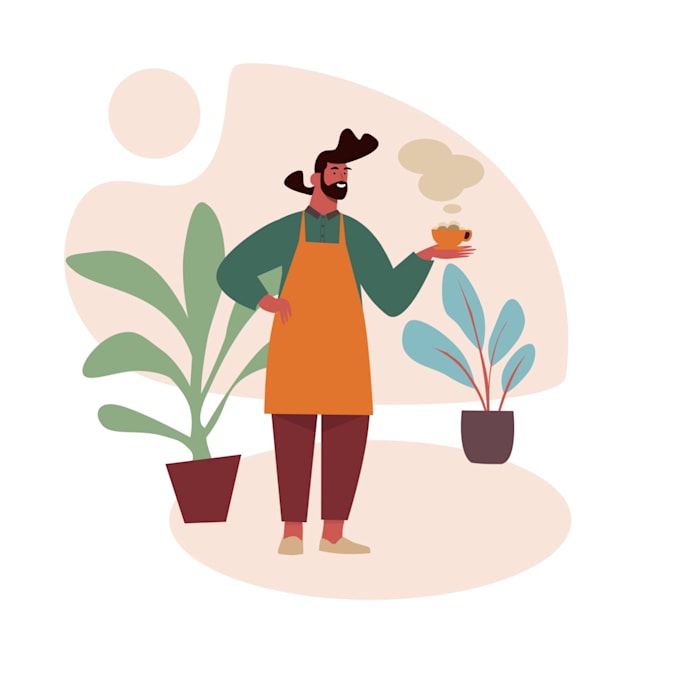 create a flat vector illustration of people different professions