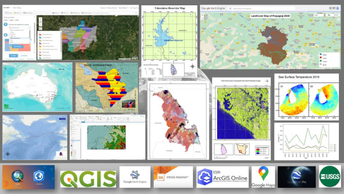 do gis remote sensing analysis, gis mapping using arcgis, qgis or arcgis pro