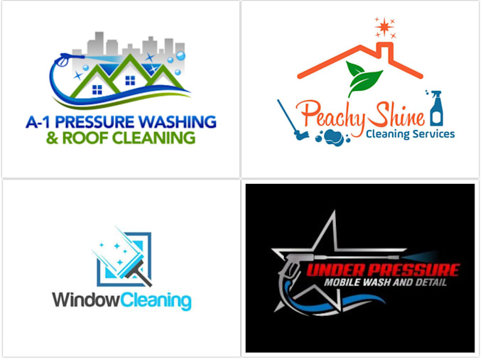 do unique power washing and cleaning logo in 24 hours
