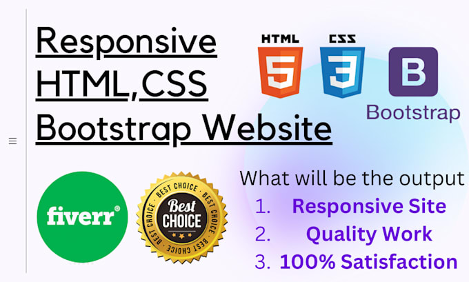 Develop responsive websites using html,css bootstrap and javascript by ...