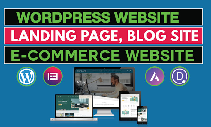 design wordpress website, blog, landing page with elementor pro