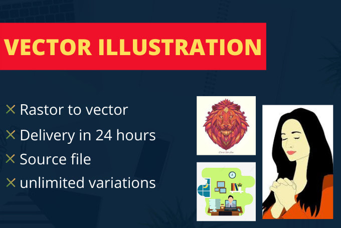 create flat vector illustration or vector tracing