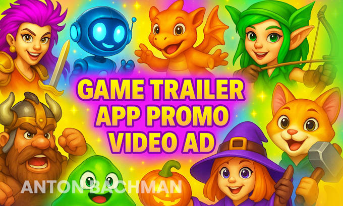 design a creative game trailer, app promo, video ad