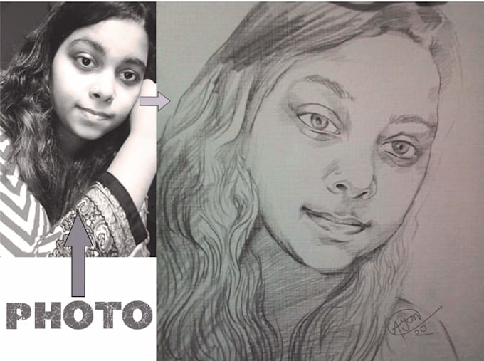 do hand drawn pencil sketch for anything you want