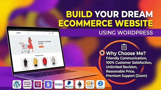 build wordpress ecommerce website online store