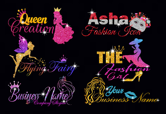 Do feminine, luxury, fairy and glitter logo for you by Designershima20 ...