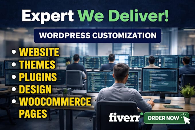 do customization of wordpress website, woocommerce, plugin