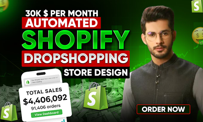 Create shopify dropshipping store or set up shopify website design ...